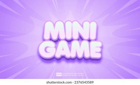 Vector 3d editable mini game text effect font