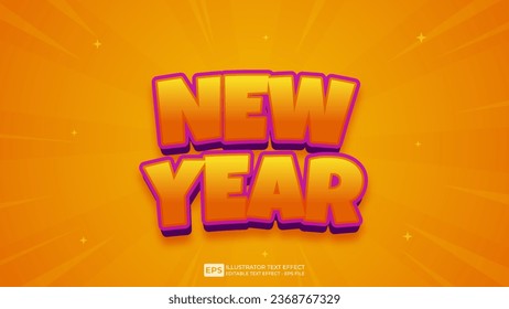 Vector vector 3d editable new year text effect font