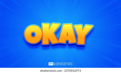 Vector vector 3d editable okay text effect font