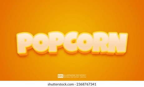 Vector vector 3d editable popcorn text effect font