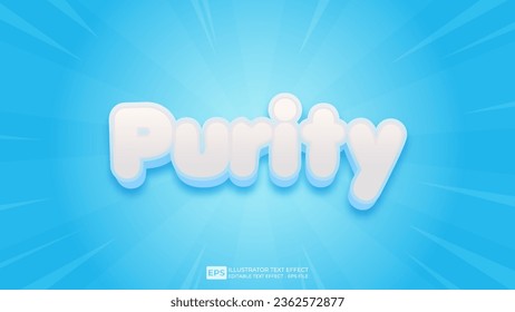 Vector vector 3d editable purity text effect font