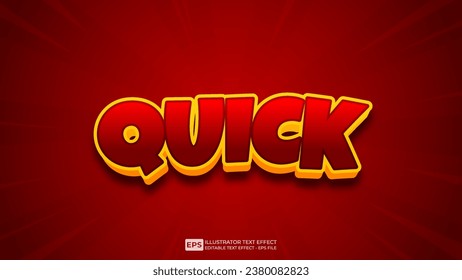 Vector 3d editable quick text effect font