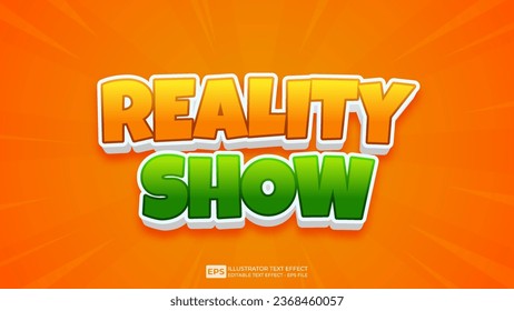 Vector vector 3d editable reality show text effect font