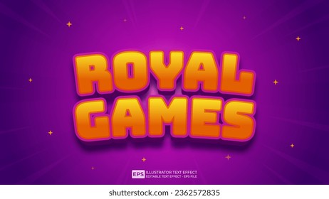 Vector vector 3d editable royal games text effect font