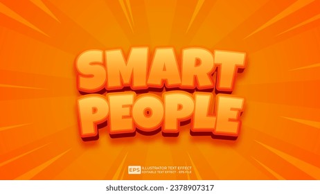 Vector 3d editable smart people text effect font