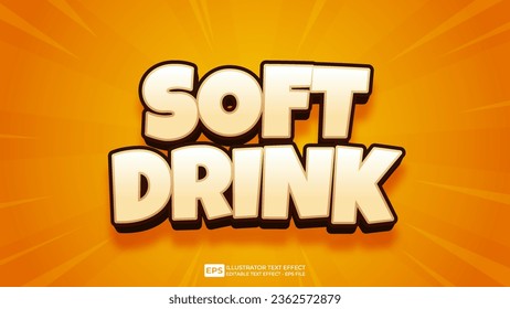 Vector vector 3d editable soft drink text effect font