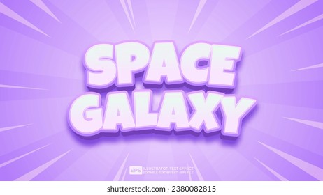 Fuente de efecto de efecto de texto de galaxia de espacio modificable vector 3d