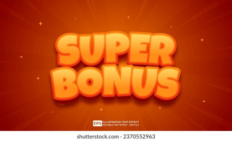 Vector vector 3d editable super bonus text effect font