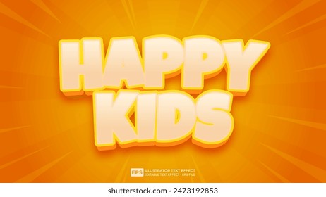 Vector 3d editable text effect font.