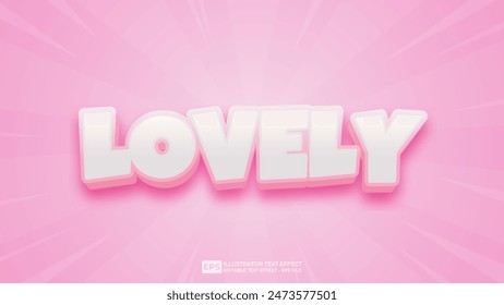 Vector 3d editable text effect font.