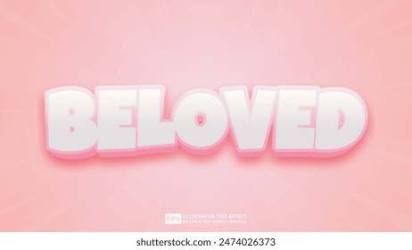 Vector 3d editable text effect font.