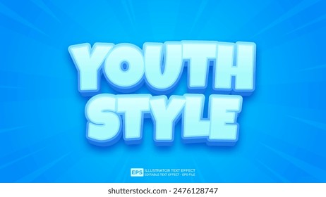 Vector 3d editable text effect font.