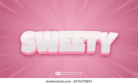 Vector 3d editable text effect font.
