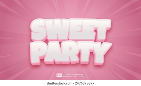 Vector 3d editable text effect font.