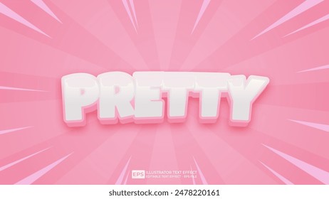 Vector 3d editable text effect font.