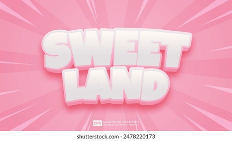 Vector 3d editable text effect font.