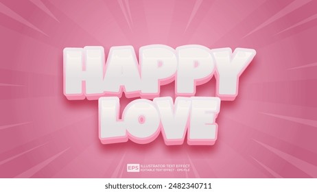 Vector 3d editable text effect font.