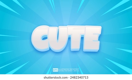 Vector 3d editable text effect font.