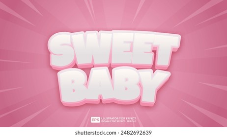 Vector 3d editable text effect font.