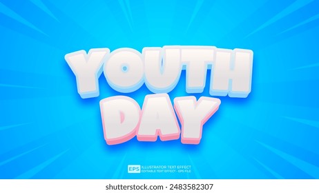 Vector 3d editable text effect font.