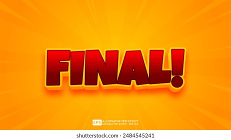 Vector 3d editable text effect font.