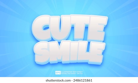 Vector 3d editable text effect font.