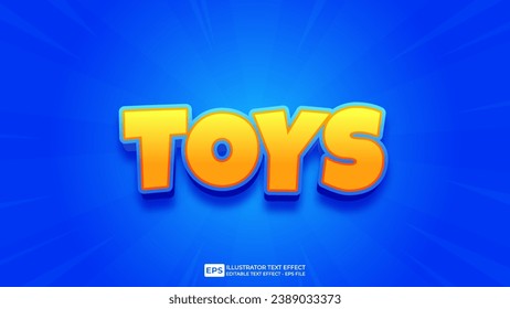 Vector 3d editable toys text effect font