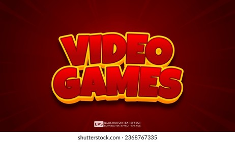 Vector vector 3d editable video games text effect font