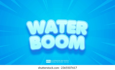Vector vector 3d editable water boom text effect font