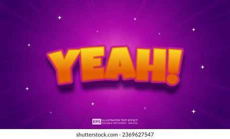 Vector vector 3d editable yeah text effect font