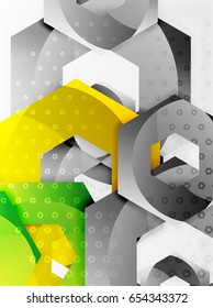 Vector 3d effect hexagon background