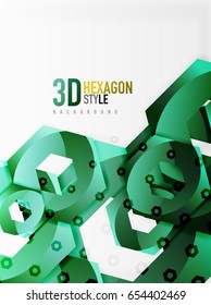 Vector 3d effect hexagon background