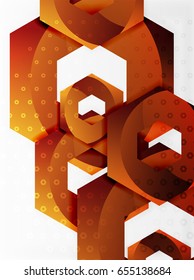 Vector 3d effect hexagon background