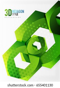 Vector 3d effect hexagon background
