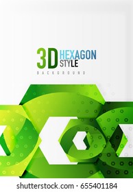 Vector 3d effect hexagon background