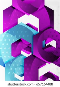 Vector 3d effect hexagon background