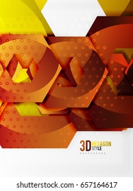 Vector 3d effect hexagon background