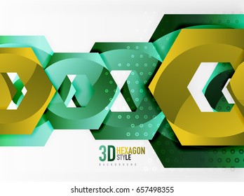 Vector 3d effect hexagon background