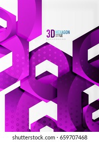 Plano de fundo hexágono do efeito 3d do vetor