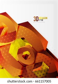 Vector 3d effect hexagon background