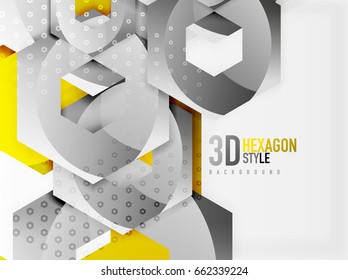 Vector 3d effect hexagon background