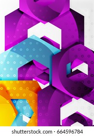 Vector 3d effect hexagon background