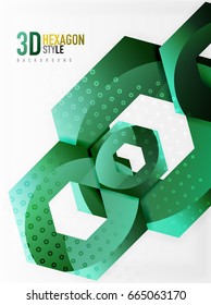 Vector 3d effect hexagon background