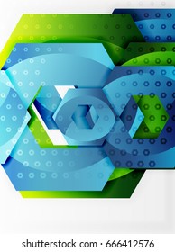 Vector 3d effect hexagon background