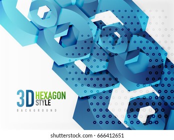 Vector 3d effect hexagon background