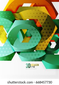 Vector 3d effect hexagon background