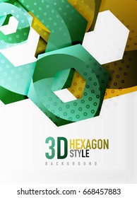 Vector 3d effect hexagon background