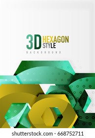 Vector 3d effect hexagon background