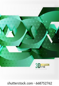 Vector 3d effect hexagon background