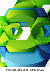 Vector 3d effect hexagon background